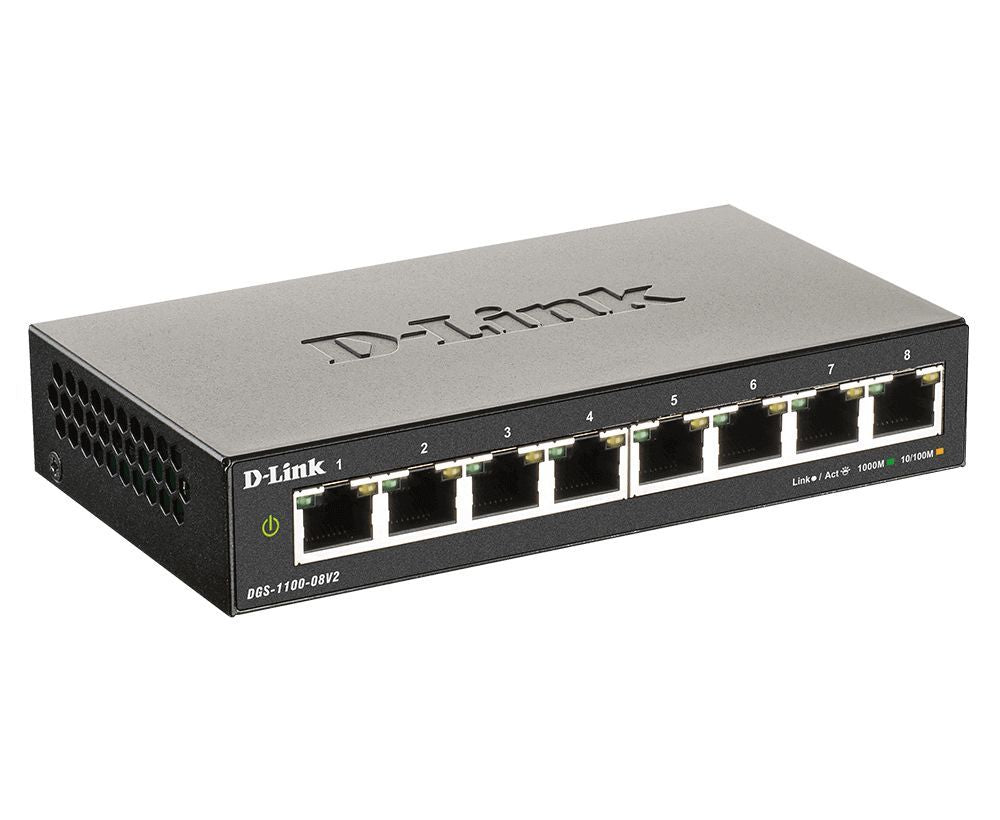 D-Link DGS-1100-08V2 Gestito L2 Gigabit Ethernet (10/100/1000) Nero [DGS-1100-08V2]