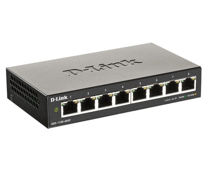 D-Link DGS-1100-08V2 Gestito L2 Gigabit Ethernet (10/100/1000) Nero [DGS-1100-08V2]