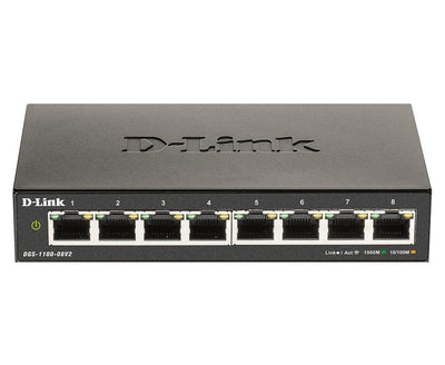 D-Link DGS-1100-08V2 Gestito L2 Gigabit Ethernet (10/100/1000) Nero [DGS-1100-08V2/E]