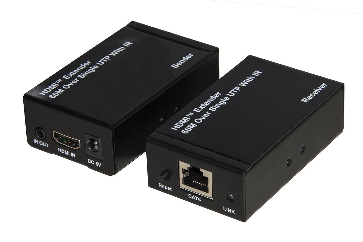 LINK Estensore Hdmi Tramite Cavo Rete Cat 6 Fino A 60 Metri 1080P Con Comando Infrarossi Alimentazione Del Ricevitore Poc (Power Over Cable) [LKEXT161]