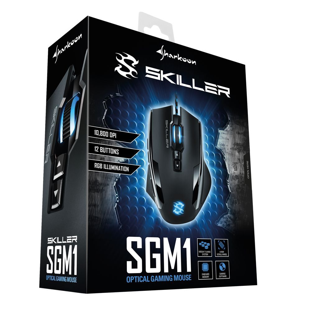 Sharkoon Skiller SGM1 mouse Mano destra USB tipo A Ottico 10800 DPI [SKILLERSGM1]
