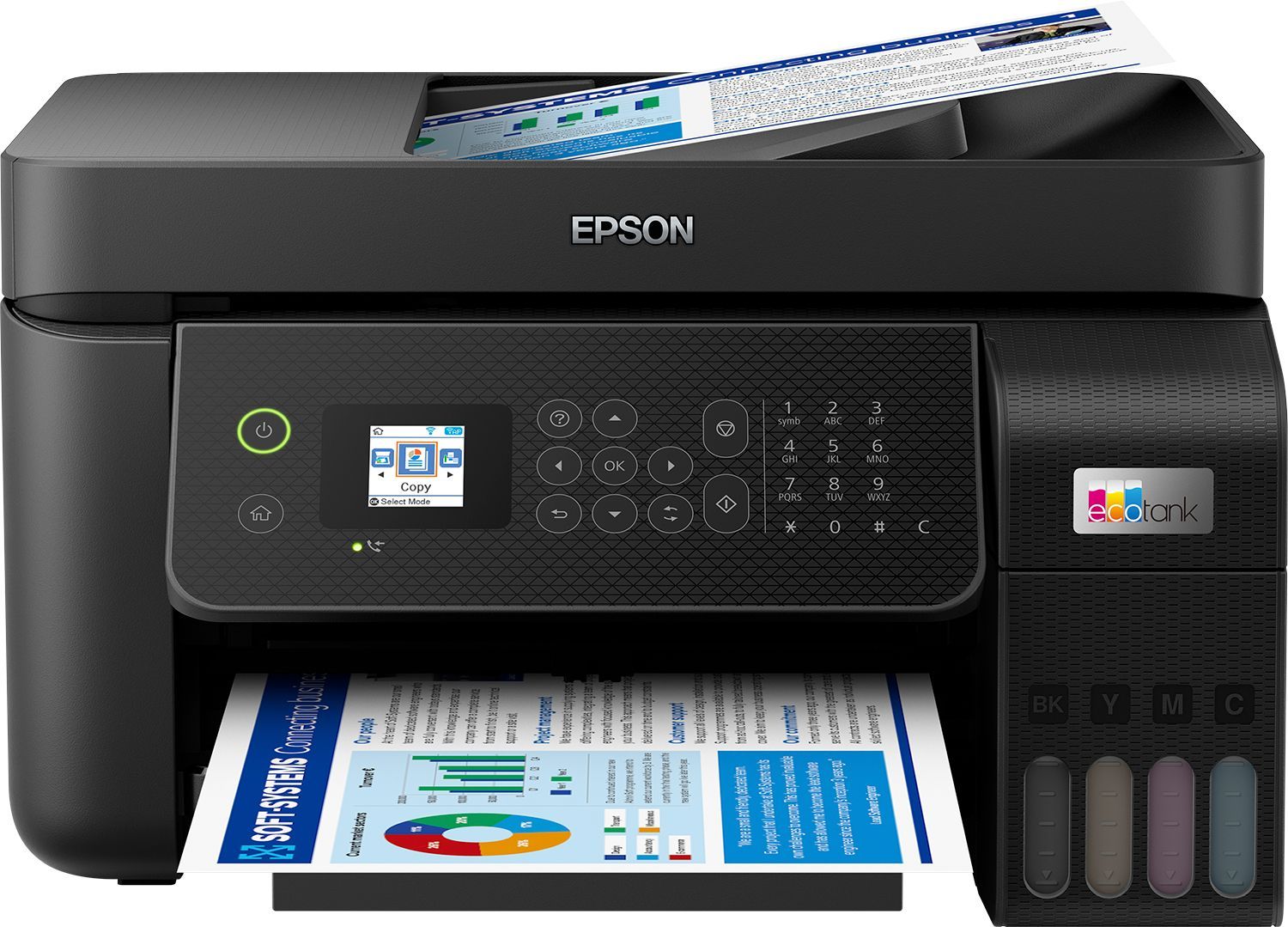 Epson EcoTank ET-4800 stampante multifunzione inkjet 4-in-1 A4, serbatoi ricaricabili alta capacità, 5 flaconi inclusi pari a 14000pag B/N 5200pag colore, Wi-FI Direct, USB [C11CJ65402]