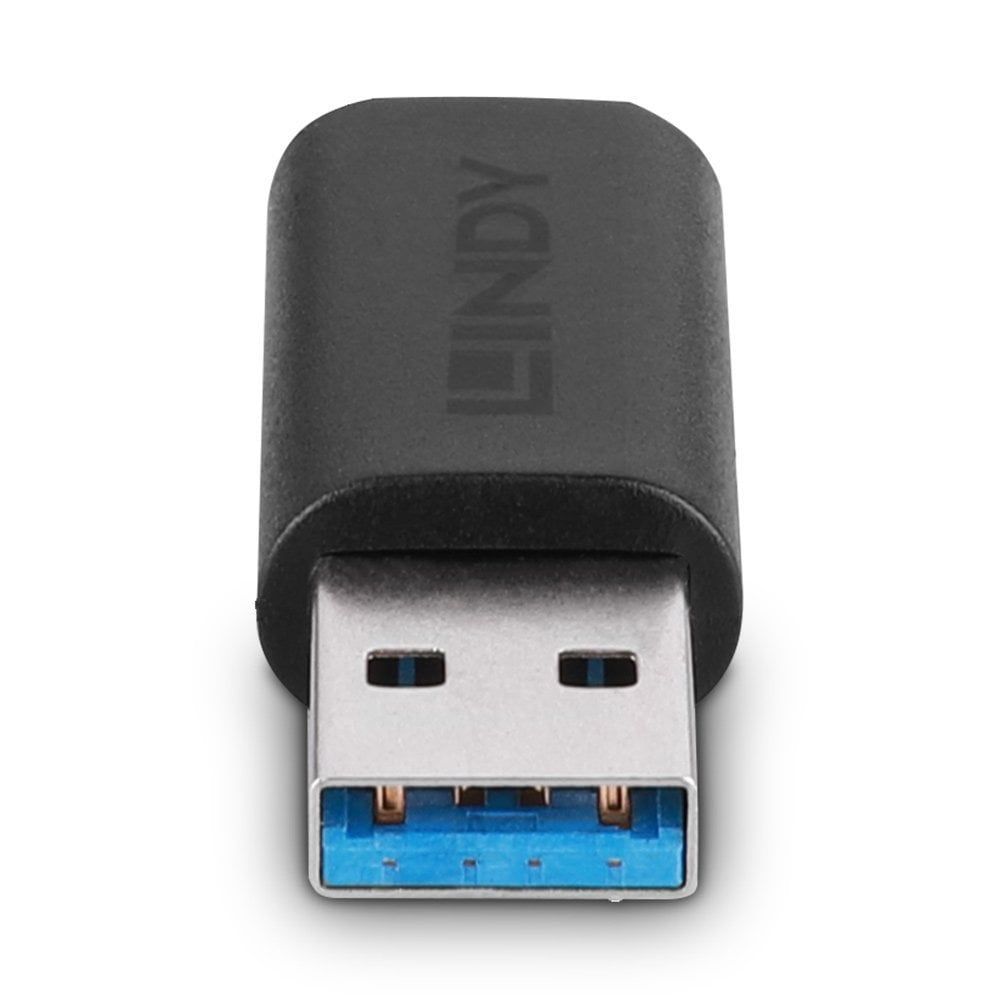 Lindy 41904 adattatore per inversione del genere dei cavi USB 3.2 Type A USB 3.2 Type C Nero [LINDY41904]
