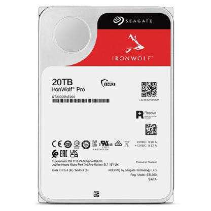 Seagate IronWolf Pro ST20000NT001 disco rigido interno 20 TB 7200 Giri/min 256 MB 3.5" [ST20000NT001]