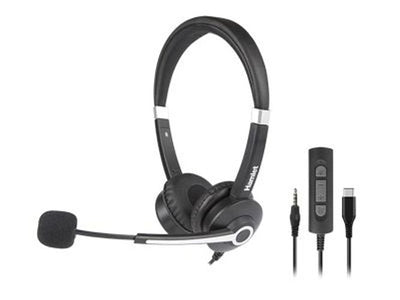 Hamlet HHEADM-CJS cuffia e auricolare Cablato A Padiglione Ufficio USB tipo-C Nero [HHEADM-CJS]