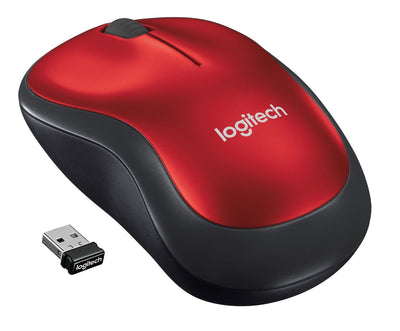 Logitech M185 mouse wireless (rosso) [910-002237]