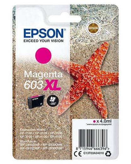 Epson Singlepack Magenta 603XL Ink [C13T03A34010]