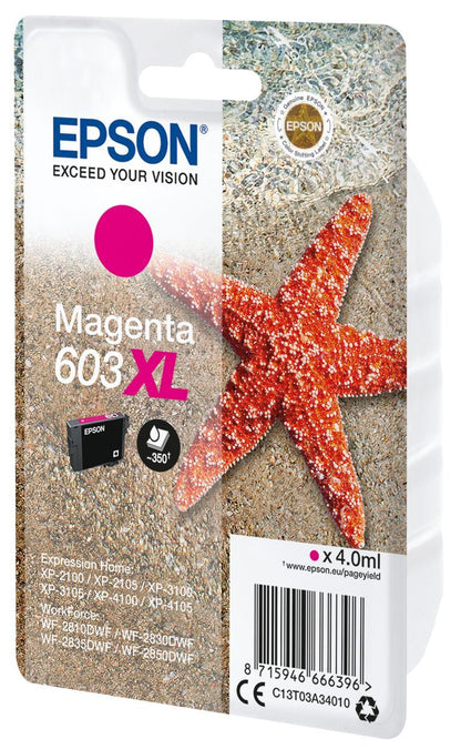 Epson Singlepack Magenta 603XL Ink [C13T03A34010]