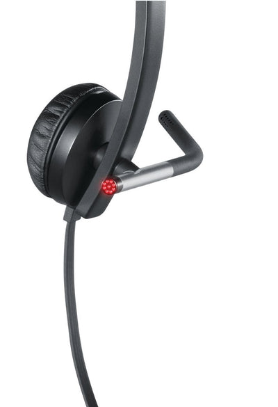 Logitech H650E Auricolare Cablato A Padiglione Ufficio USB tipo A Nero, Argento [981-000519]