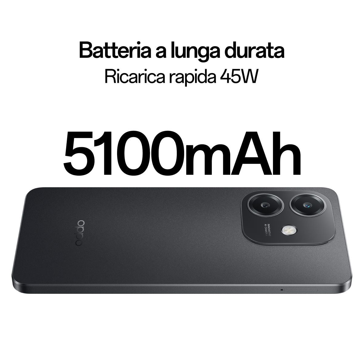 OPPO A40M Smartphone, Fotocamera AI 50MP, Selfie 5MP, Display 6.67 90HZ LCD HD+, 5100mAh, RAM 16 GB (8+8) + ROM 256GB, IP54, [Versione Italia], Sparkle Black [110010347676]