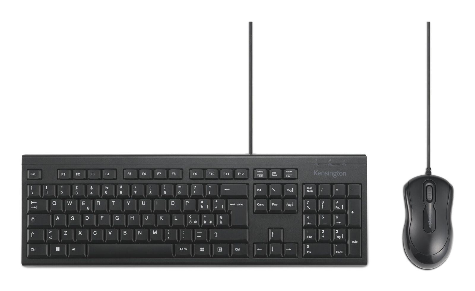 Kensington KM100 EQ tastiera Mouse incluso Ufficio USB QWERTY Italiano Nero [K75452IT]
