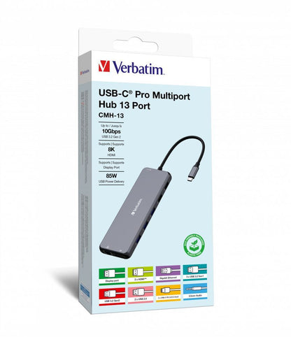 Verbatim CMH-13 USB tipo-C 10000 Mbit/s Argento [32153]