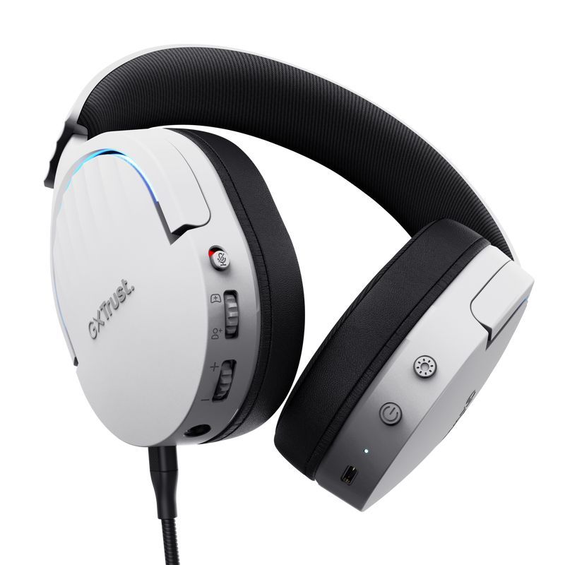 Trust GXT 491W FAYZO Auricolare Con cavo e senza cavo A Padiglione Gaming USB tipo-C Bluetooth Nero, Bianco [25304]