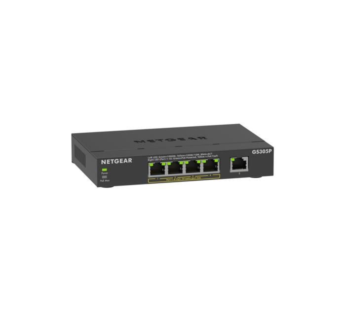 NETGEAR GS305Pv3 Non gestito Gigabit Ethernet (10/100/1000) Supporto Power over Ethernet (PoE) Nero [GS305P-300EUS]