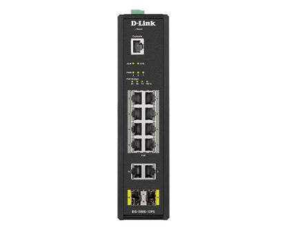 D-Link DIS-200G-12PS switch di rete Gestito L2 Gigabit Ethernet (10/100/1000) Supporto Power over Ethernet (PoE) Nero [DIS-200G-12PS]