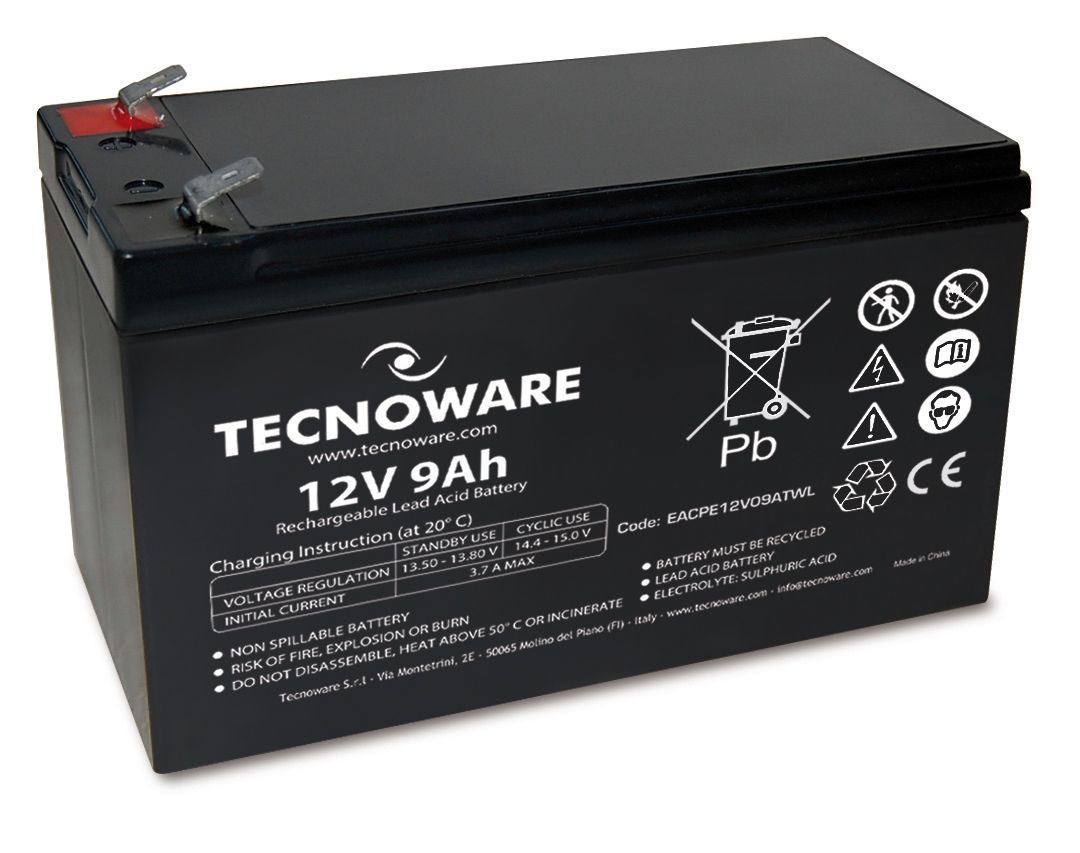 BATTERIA TECNOWARE 12V 9AH FASTON 6,3MM LONG LIFE [EACPE12V09ATWL]