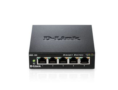 D-Link DGS-105 Non gestito L2 Gigabit Ethernet (10/100/1000) Nero [DGS-105]