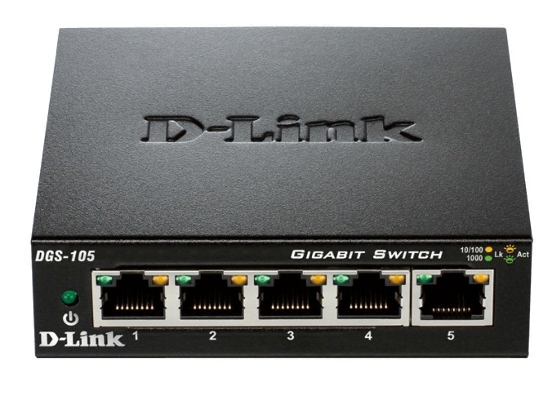 D-Link DGS-105 Non gestito L2 Gigabit Ethernet (10/100/1000) Nero [DGS-105]
