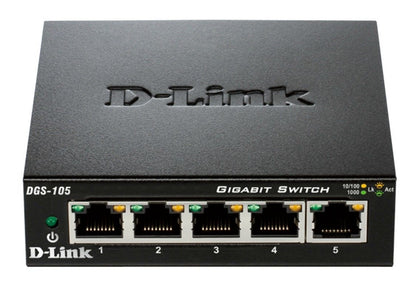 D-Link DGS-105 Non gestito L2 Gigabit Ethernet (10/100/1000) Nero [DGS-105]