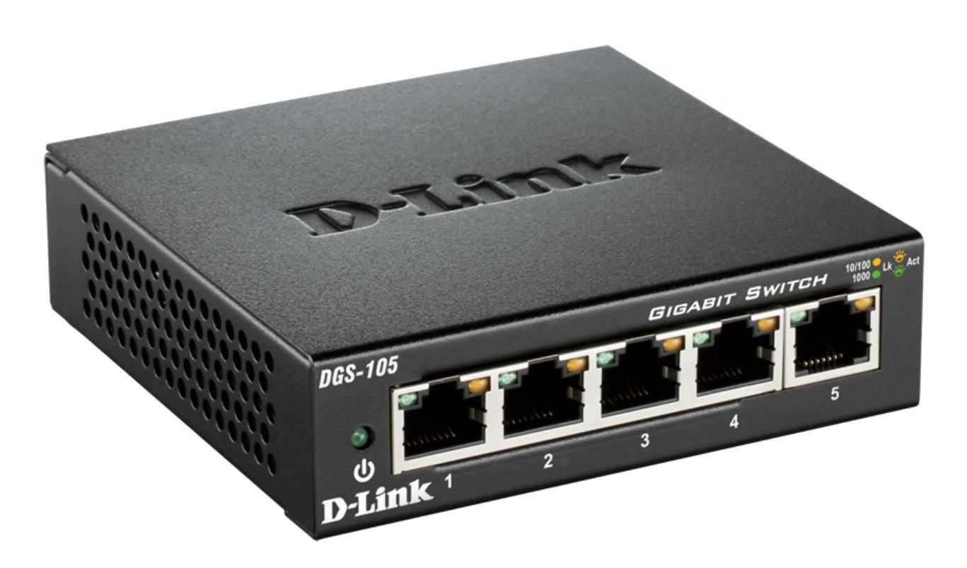 D-Link DGS-105 Non gestito L2 Gigabit Ethernet (10/100/1000) Nero [DGS-105]