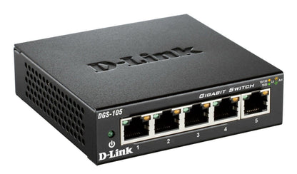 D-Link DGS-105 Non gestito L2 Gigabit Ethernet (10/100/1000) Nero [DGS-105]