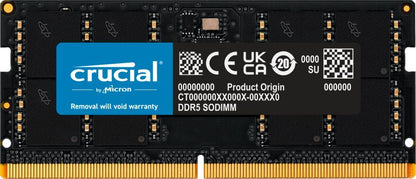 Crucial SORAM D5 5200 48GB CL46 - 48 GB memoria 1 x 48 GB DDR5 5600 MHz Data Integrity Check (verifica integrità dati) [CT48G56C46S5]