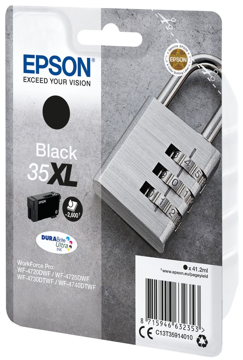 Epson Padlock Singlepack Black 35XL DURABrite Ultra Ink [C13T35914010]