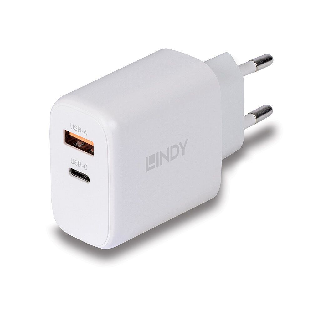 Lindy 73428 Caricabatterie per dispositivi mobili Universale Bianco AC Ricarica rapida Interno [LINDY73428]