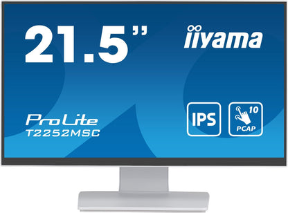 iiyama ProLite T2252MSC-W2 Monitor PC 54,6 cm (21.5") 1920 x 1080 Pixel Full HD LCD Touch screen Tavolo Bianco [T2252MSC-W2]