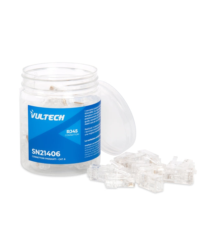CONNETTORI TRASPARENTI PASSANTI RJ45 50 PZ. CAT6 [SN21406]