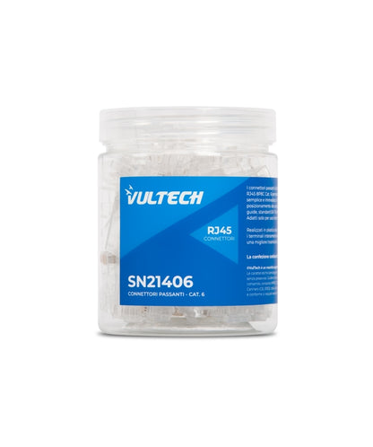 CONNETTORI TRASPARENTI PASSANTI RJ45 50 PZ. CAT6 [SN21406]
