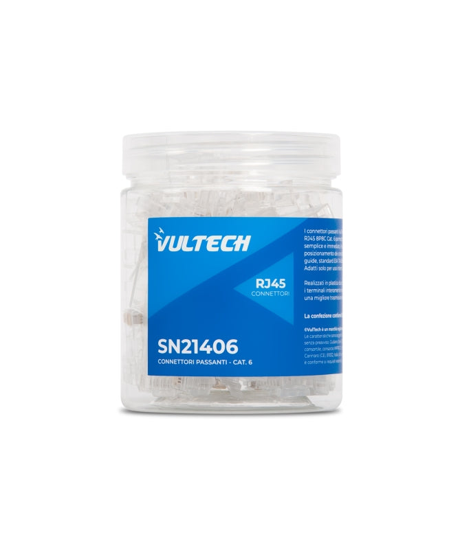 CONNETTORI TRASPARENTI PASSANTI RJ45 50 PZ. CAT6 [SN21406]