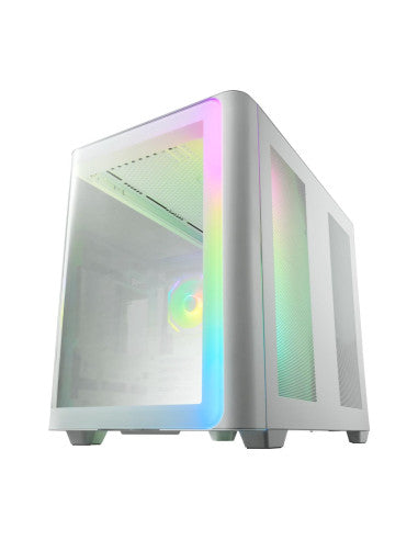 FSP FORTRON CASE M.TOWER M580-WA WHITE TG CURVE 4ARGB COOL 2USB3 TYPEC POC0 [POC0000255]