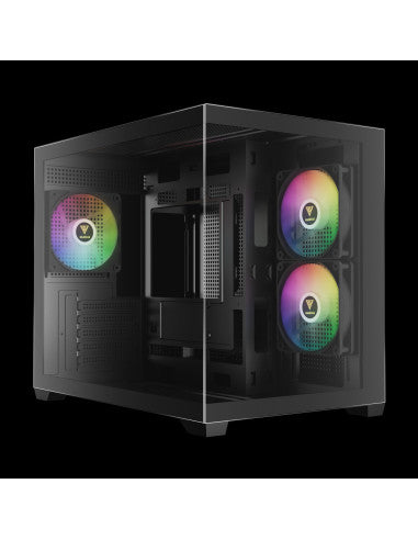 GAMDIAS CASE MICRO TOWER AURA GC10M ARGB 2*TG 3x120mm ARGB FILTRO MAGNETICO [AURA GC10M ARGB]