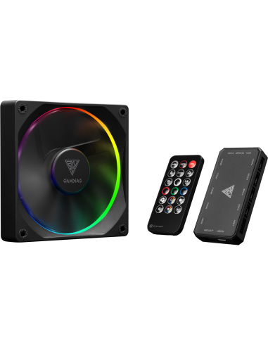 GAMDIAS VENTOLA CASE KIT AEOLUS M3-1204R 4x ARGB PWM FAN 120mm CENTRALINA+T [AEOLUS M3-1204R]