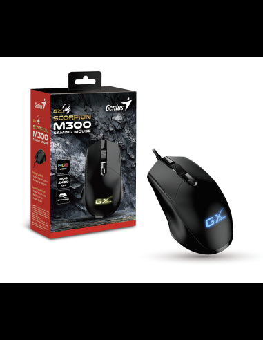 GENIUS MOUSE GAMING USB SCORPION M300 7*RGB 6 BUTTONS 800-2400DPI 1.5m [31040010400]