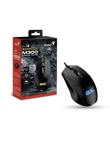 GENIUS MOUSE GAMING USB SCORPION M300 7*RGB 6 BUTTONS 800-2400DPI 1.5m [31040010400]