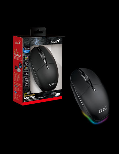 GENIUS MOUSE GAMING USB SCORPION M8250 BLK BT & 2.4GHz 8*RGB 800-3200DPI AI [31060001401]