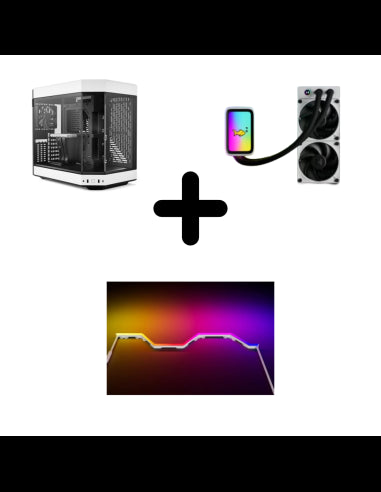 HYTE BUNDLE case Y60W bianco+ diss liq. THICC Q60 + led LN60LED WHT [BUNDLE60W]