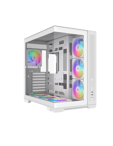 SAMA MID TOWER V52 WHITE 2*TG 7*FAN 120mm ARGB PWM [V52-WHADA7X1-GL]