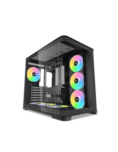 SAMA MID TOWER V60 BLACK DOPPIA CAMERA 2*TG 7*FAN 120mm ARGB PWM [V60-BKADA7X1-GL]